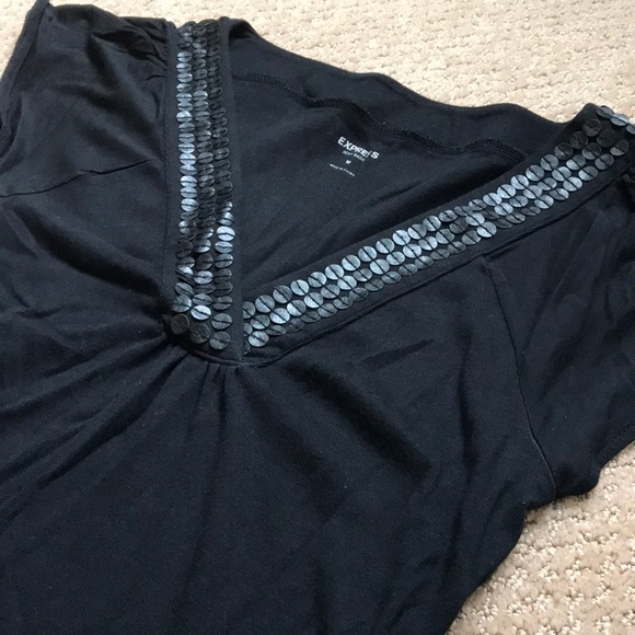 Express V-neck Top with Flutter Sleeves - Picture 2 of 5